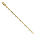 thumbnail image 1 of Leslie's Real 14kt Yellow Gold 2.2mm Flat Beveled Curb Chain Chain Bracelet; for Adults and Teens; for Women and Men, 1 of 4