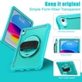 thumbnail image 4 of Allytech Shockproof Case for Apple iPad 9th 8th 7th Gen, iPad 10.2" Case, 360 Rotating Stand Translucent Back Cover Shockproof Adjustable Shoulder Strap Kids Friendly with Pencil Holder - Blue, 4 of 8