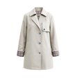 thumbnail image 4 of Byworldtasic Womens Lapel Short Trench Coat Plaid Cuff Lightweight Casual Button Jacket with Pockets, 4 of 8