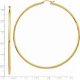 thumbnail image 5 of 14K Yellow Gold Polished 2X75mm Lightweight Tube Hoop Earrings (75 X 2) Made In Peru tf578, 5 of 6