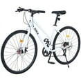 thumbnail image 3 of LuckyNote 700C 7 Speed Hybrid Bike, Steel Frame, Dual Disc Brakes, 700×32C Tires, for Men Women City Commuting, 3 of 8