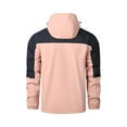 thumbnail image 4 of Men's Waterproof Windproof Outdoor Colorblock Zip-Up Jacket with Zipper Pockets (for Hiking & Camping), Pink, Size S, 4 of 4