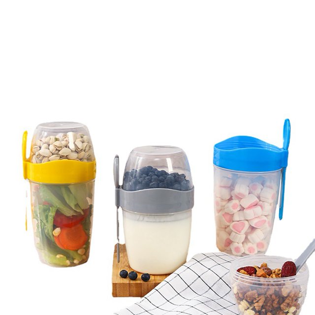 Taza De Desayuno Doble, Taza De Desayuno Doble Taza De Avena para Desayuno Para Llevar Envases De Yogur Artesanía Excepcional