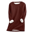 thumbnail image 2 of Antinious Women Plus Size Sweatshirt Fall Winter Pullover Warm Trendy Long Sleeve Crewneck Maxi Cut Fleece Lined Solid, 2 of 5