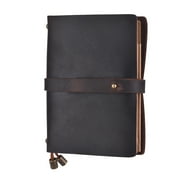 Portable Travel Journal Diary Leather Writing Notebook Refillable Lined Blank Grid Paper Business Notepad Gift for Students Artists Travelers Business Person