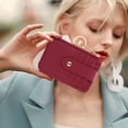 thumbnail image 4 of Summer Saving,Storage Trunks & Bag,Card Bag Overseas ID Bag, Large Capacity Wallet with Card Slots, Solid Color Small Card Holder for Travel and Daily Use, | Pu, Red-278 MIANHT, 4 of 9