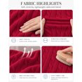 thumbnail image 3 of QUALFORT Women’s V-Neck Cable Knit Sweater, Lightweight Long Sleeve Pullover, Red, Size M, 3 of 7