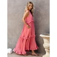 thumbnail image 3 of Ruffled Sleeveless Tiered Maxi Dress with Pockets, 3 of 11