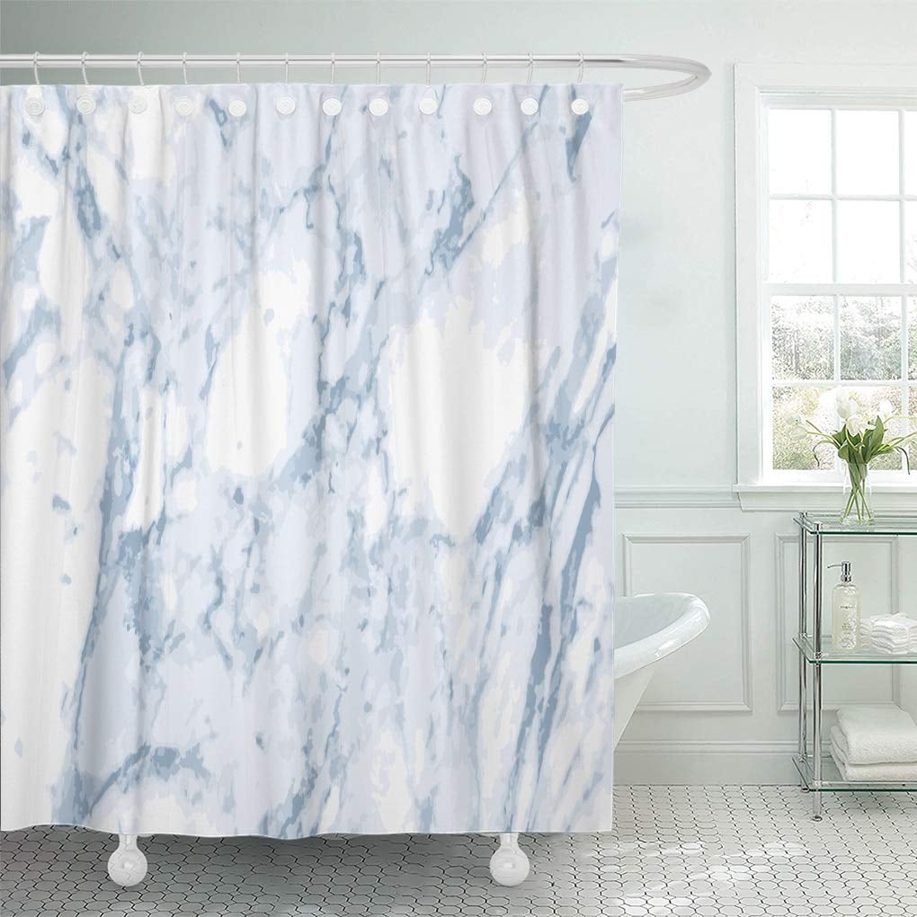 SUTTOM Gray Overlay of Light Marble in Shades Blue and Grey Shower