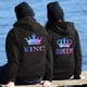 thumbnail image 4 of Nuevas sudaderas con capucha y manga larga con estampado de REINA Y REY para parejas, para hombre y mujer, 4 of 5