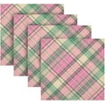 thumbnail image 5 of GZHJMY Pink Green Plaid Cloth Napkins Set of 6, Reusable Washable Oversized Table Napkins for Family Wedding Dinner Party Home Decor, 20 Inch Decorative Washcloths, 5 of 7