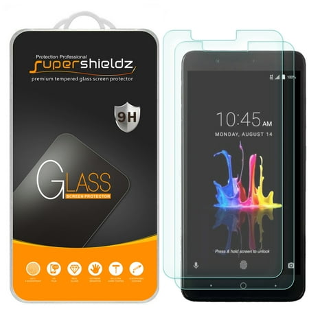[2-Pack] Supershieldz for ZTE "Zmax Pro 2" Tempered Glass Screen Protector, Anti-Scratch, Anti-Fingerprint, Bubble Free