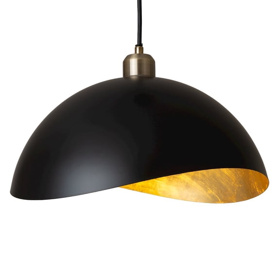 NOVA OF CALIFORNIA Luna Bella Pendant Light Large - Matte Black, Weathered Brass