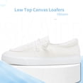thumbnail image 3 of Obtaom Light Weight Canvas Loafers Women Boat shoes Slip on Loafers Comfortable Lace up Canvas Fishion Sneakers(White,US7), 3 of 7