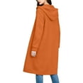 thumbnail image 5 of idosla Zip Up Long Hoodie Jackets for Women Oversized Fleece Tunic Sweatshirt 2025 Fall Winter Casual Solid Coat With Pocket (Orange, S), 5 of 6