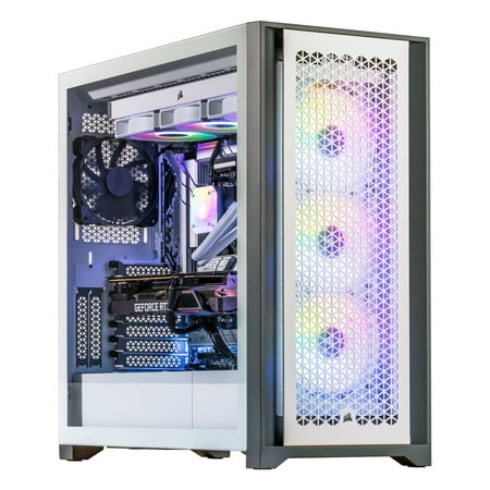 Velztorm White Aciex 3D Custom Built Gaming Desktop PC (AMD Ryzen 9 7950X3D 16-Core, GeForce RTX 3090, 32GB DDR5 4800MHz RAM, 1TB PCIe SSD, Wifi, USB 3.2, HDMI, Win 10 Home)