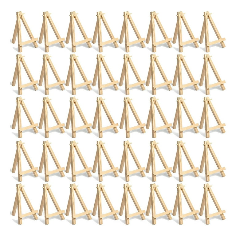60 Pack Mini Wooden Display Stand Natural Wooden Easel Art Craft Painting  Triangle Easel Canvas Stand Stand 