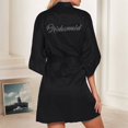 thumbnail image 2 of Women's Wedding Party Team Bride Robe Letters Kimono Satin Pyjamas Bridesmaid Bathrobe Long Robe under 20 plus Size for Women plus Size Robe 4x-5x Female Robes Long Womens Lightweight Robe plus Size, 2 of 6