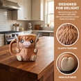 thumbnail image 4 of Highland Cow Ice Cream Pint Holder, Cute Animal Ice Cream Holder, Ice Cream Pint Sleeves Cover with Handle, Leak Proof Popsicle Cozy Beer Can Cup, Highland Cow Decor Gift, Multicolor, 4 of 7