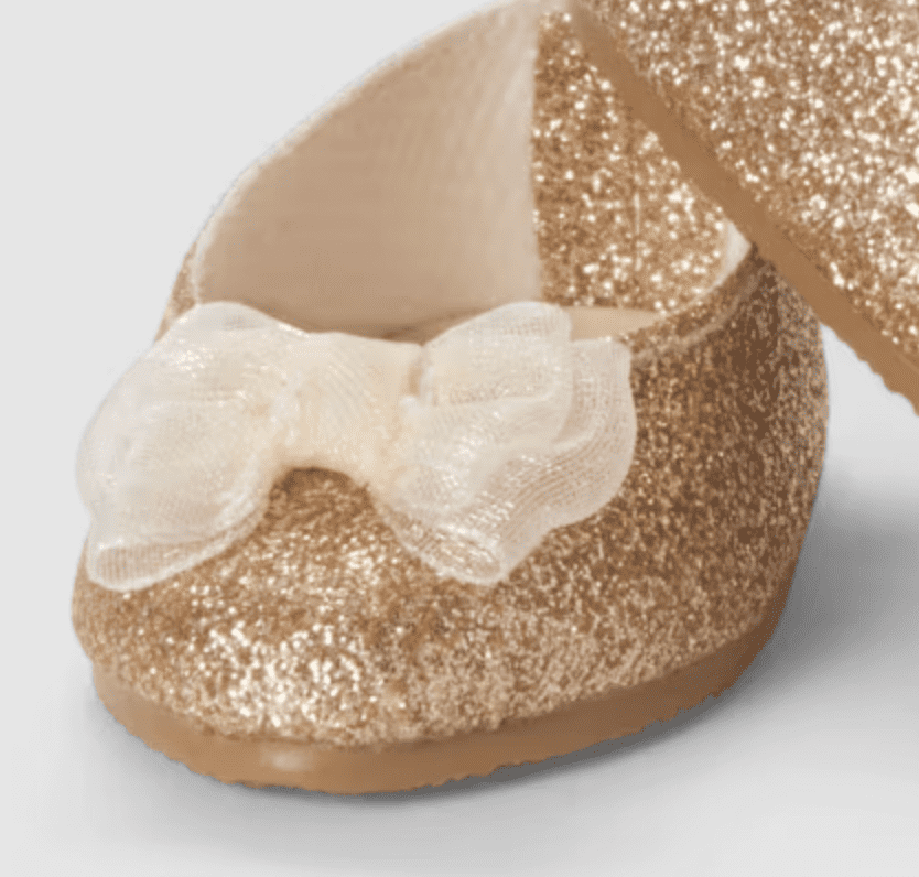 American Girl X Janie and Jack Glitter and Bows Shoes for 18 inch Dolls
