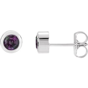 Jewels By Lux 14k White Gold Lab Created Alexandrite 4 Mm Pair Polished Chatham Earrings With Backs Jewels By Lux 14k White Gold Lab Created Alexandrite 4 Mm Pair Polished Chatham Earrings With Backs