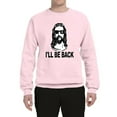 thumbnail image 2 of Wild Bobby, Jesus: Ill Be Back Inspirational/Christian Unisex Crewneck Graphic Sweatshirt, Light Pink, XX-Large, 2 of 5