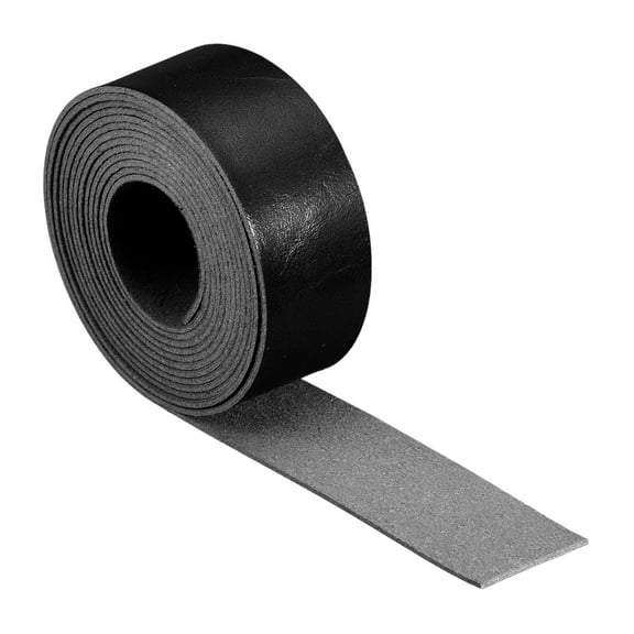 Leather Straps for Crafts, 1" Wide Grain Leather Strips(Black) 1 Pack