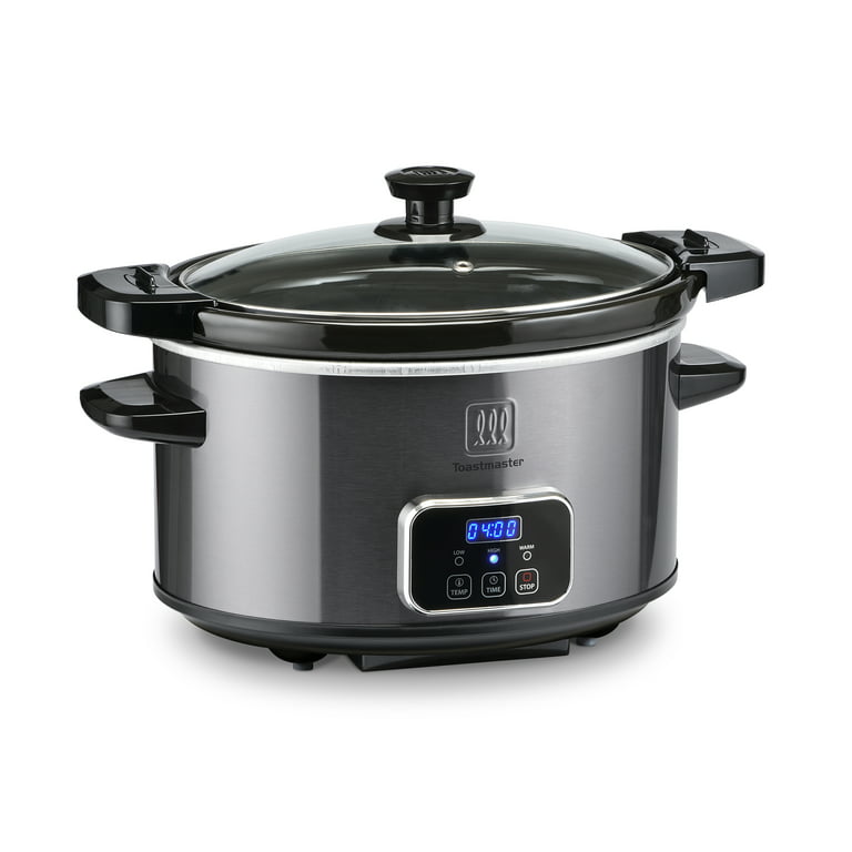Toastmaster 4-Quart Digital Slow Cooker with Locking Lid, Graphite