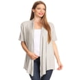 thumbnail image 1 of Made by Olivia Women's Basic Short Sleeve Open Front Cardigan [S-3X] - Made In USA, 1 of 4