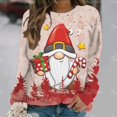 thumbnail image 1 of Ropa Harajuku de Papá Noel para mujer, Camiseta de algodón de gran tamaño, Tops informales con cuello redondo, ropa de calle de manga larga a la moda para mujer, 1 of 4