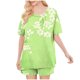 thumbnail image 4 of Conjunto de Pijama de las Mujeres de Moda Casual Color Sólido Casa Manga Corta Cuello Redondo Superior Y Pantalones, Ropa de Salón, 4 of 8