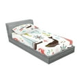 thumbnail image 2 of Ambesonne Nautical Fitted Sheet & Pillow Sham Set, Pastel Marine Elements, Twin, Multicolor, 2 of 2