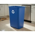 thumbnail image 3 of 20.5 Inch Tall Blue Recycling Bin - 10 Gallon Rectangular Plastic Recycle Container with White Recycling Symbol for Home, Kitchen, Office, 3 of 5