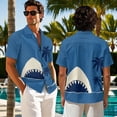 thumbnail image 2 of Psesaysky Shark Blue Palm Mini Dress for Women Sleeveless Flowy Sundress with Pockets or Mens Shirts Buttons Aloha Top Hawaiian Couples Luau Outfit Plus Size His and Her Clothes, 2 of 7