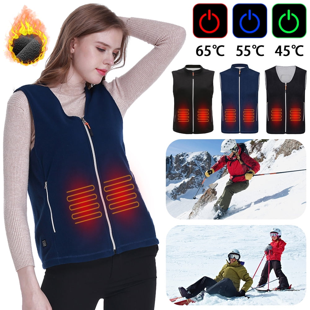 UKAP Women's Fleece Heated Vest with USB Battery Pack Unisex Electric