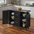 thumbnail image 3 of Homestyles Dolly Madison Wood Kitchen Cart in Black, 3 of 33