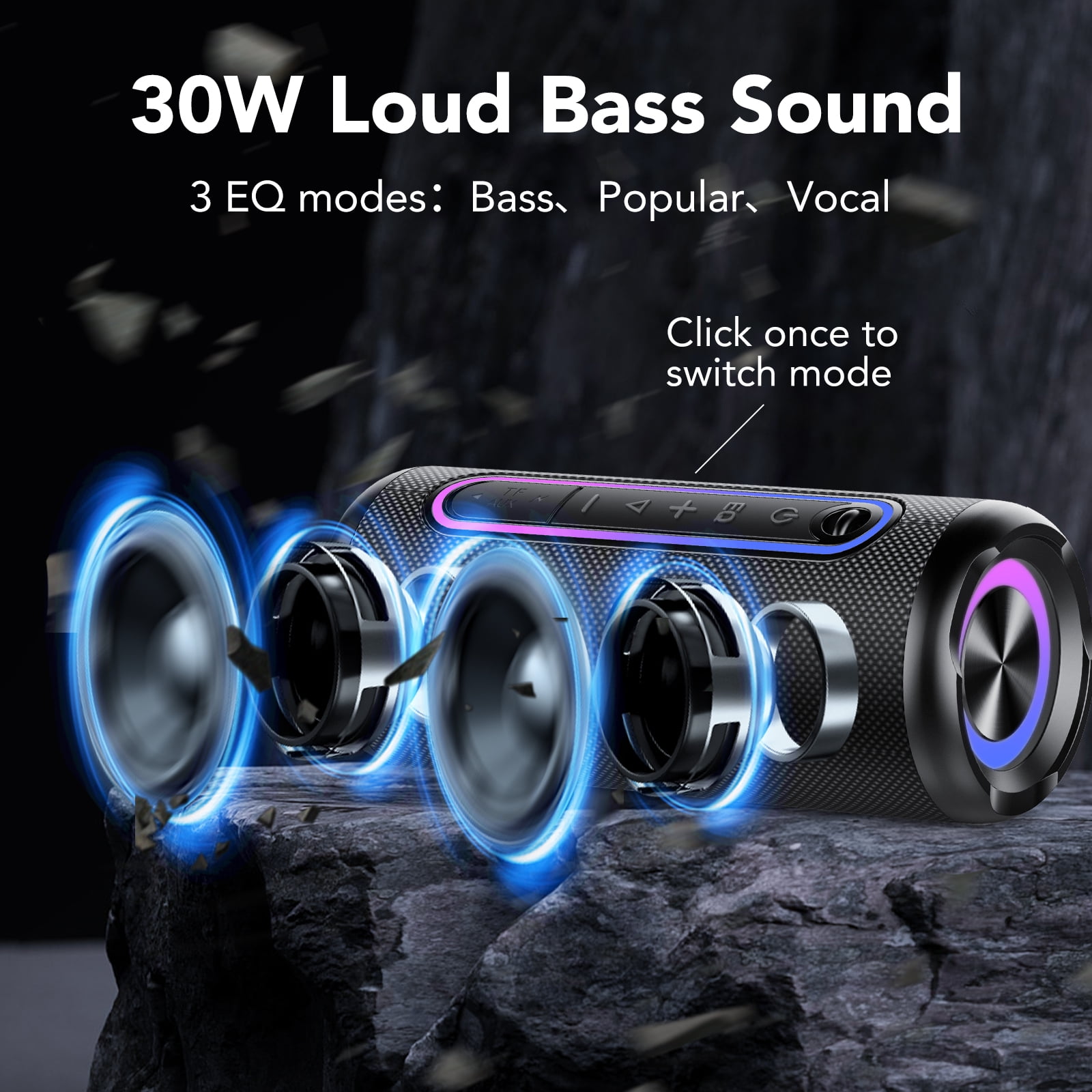 Portable Bluetooth Speaker IPX7 Waterproof Wireless Speaker with