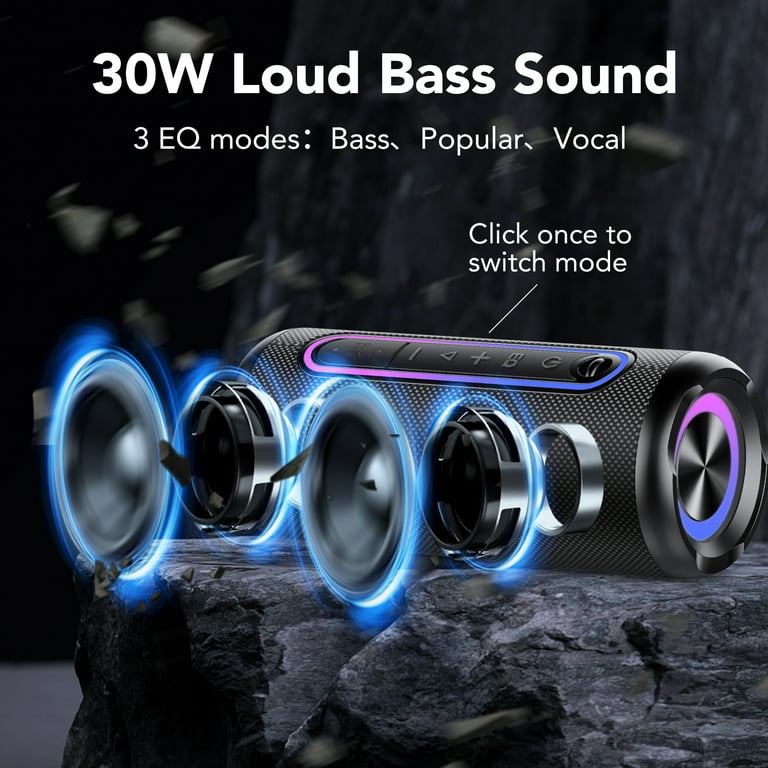 CASCHO Portable Bluetooth Speaker, IPX7 Waterproof, 30W Stereo