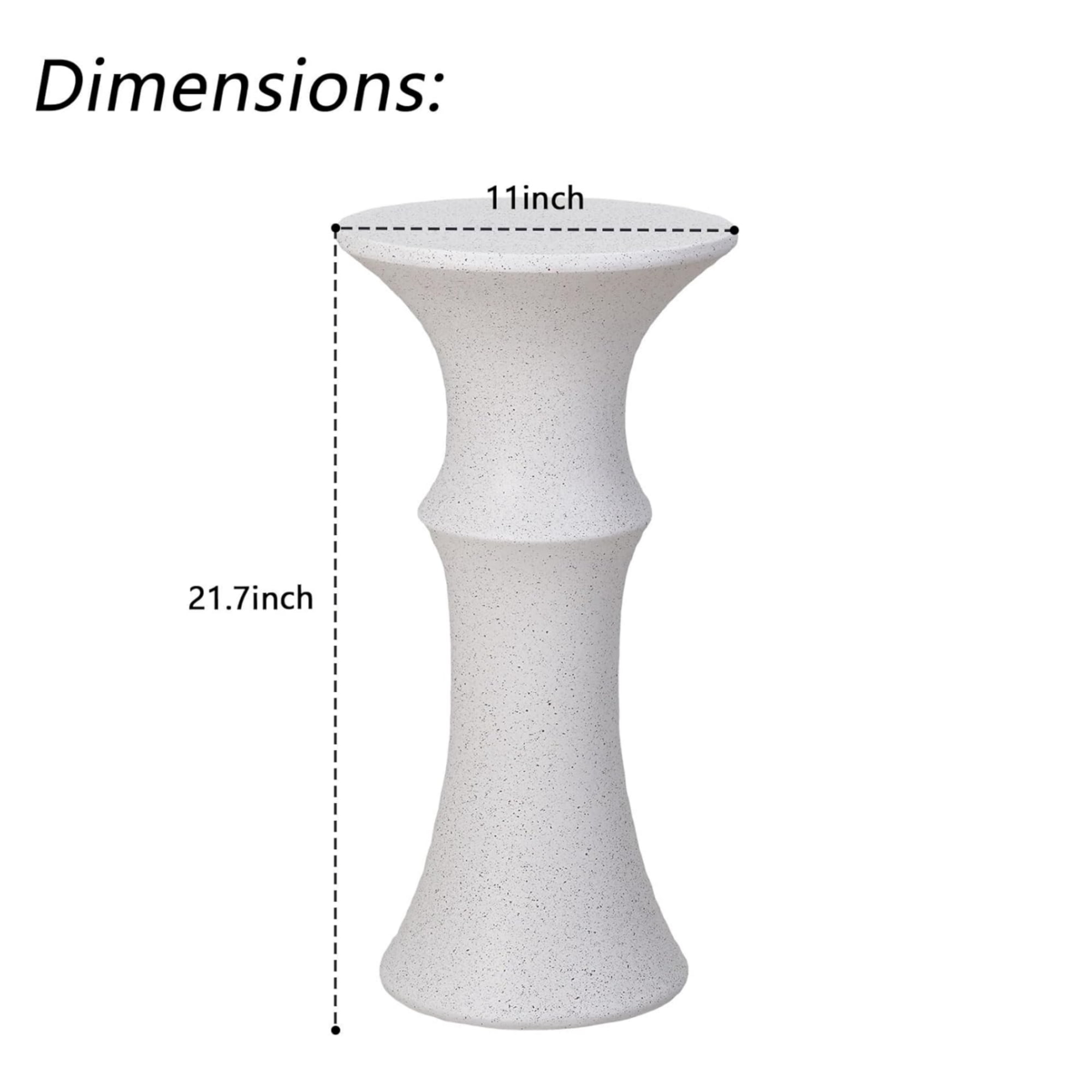 T-Patio Round Outdoor End Table, Decorative MGO Classic Side Table, White, Set of 1