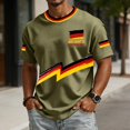 thumbnail image 2 of Soccer Cup 2026 Jersey for Men, Crew Neck Short Sleeve Deutschland Lightning Bolt Graphic Tee with Waffle Knit Texture - Breathable Performance Top for Match Day & Gym Army Green L, 2 of 6