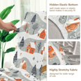 thumbnail image 5 of Yayeee 2 Pack Dining Chair Covers Stretch Parson Chairs Slipcovers Seat Protector, Cartoon Orange Houses, 5 of 6