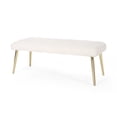 thumbnail image 3 of 48.75" White and Gold Contemporary Rectangular Bench, 3 of 7