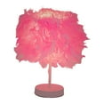 thumbnail image 3 of Lámpara de mesa decorativa moderna con forma de pluma, ideal para mesilla de noche. Nueva. Rosado, 3 of 9