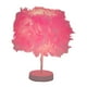 thumbnail image 3 of Lámpara de mesa con plumas Zulema Decoración de farol luz de escritorio de noche Rosado, 3 of 8