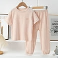 thumbnail image 2 of Fsqjgq Toddler Sweatsuit Fashion Girls Clothes Outfits Children's Pajamas Summer Air Conditioning Suit Cotton Boys' Home Wear Girls Thin Casual Top Pants Clothing Sets Baby Girl Outfit Set Size 110, 2 of 7