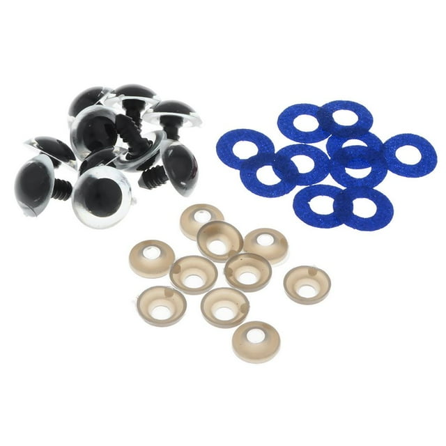 30 Unids Ojos de Seguridad con Arandelas Plástico para Fabricación de Títeres - Azul , 18mm Azul oscuro Hugo Ojos claros de seguridad