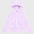 thumbnail image 4 of Posijego Boys Girls Fleece Jackets Soft Warm Long Sleeve Zipper Hooded Outerwear with Pockets Cute Ears, 4 of 8