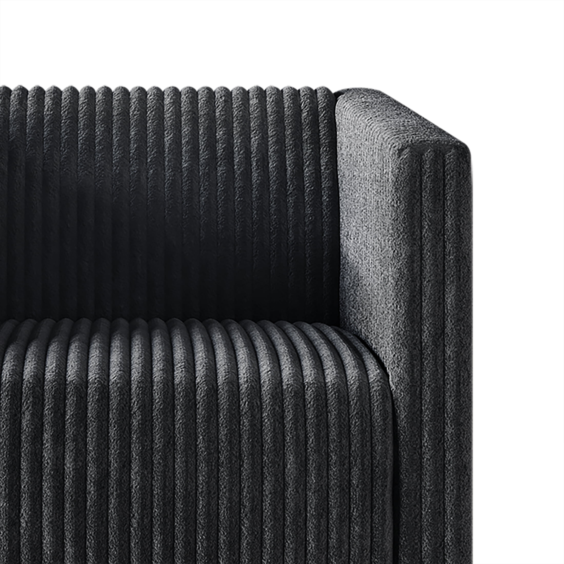 Castle Place Luxurious Corduroy Velvet Upholstered Loveseat, Grey