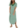 thumbnail image 1 of Vestido de Verano para Mujeres Impreso Manga Corta Cuello de Vuelta, Ocio Y Vestido de Verano Fluido con Mangas, 1 of 6