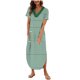 thumbnail image 1 of Vestido de Verano para Mujeres Impreso Manga Corta Cuello de Vuelta, Ocio Y Vestido de Verano Fluido con Mangas, 1 of 6